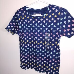Epic Threads Navy T-Shirt with Colorful Floral Pattern